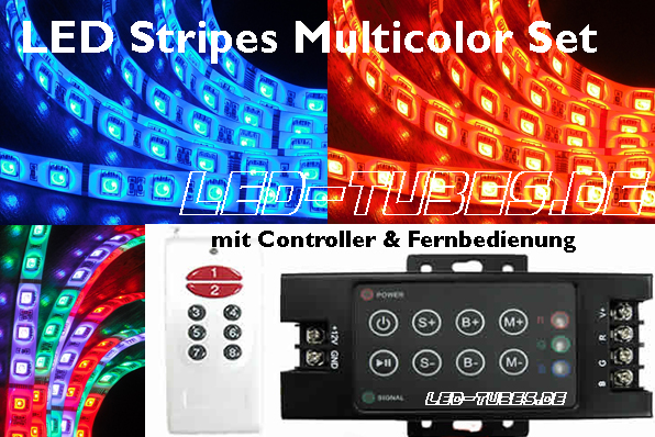 LED Stripe Multicolor mit LED Controller & Fernbedienung